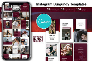 Burgundy CANVA Instagram Templates