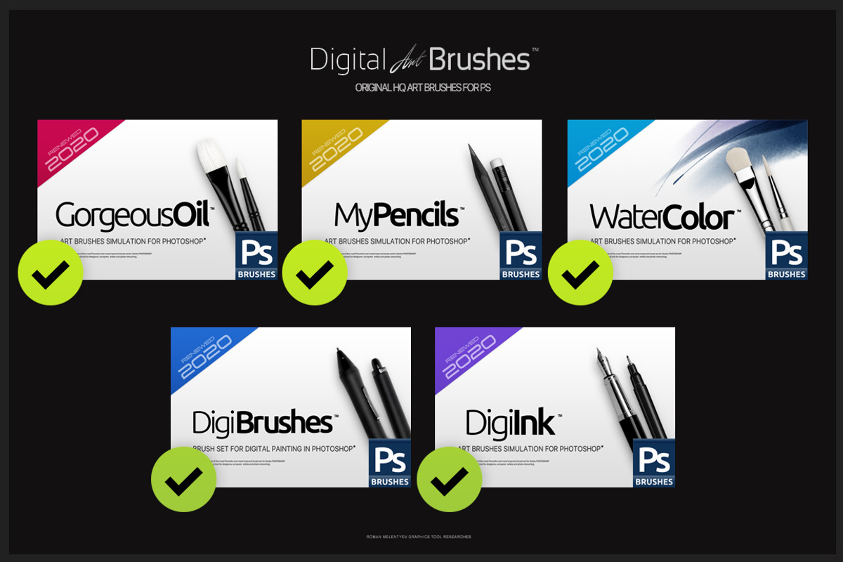 RM Digital Art Brushes SE for PS, a Brush Add-On by R M (Photo 3 of 5)