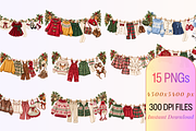 Kids Christmas Clothesline Cliparts, a Seasonal Illustration by Ink Gallery (Thumbnail 4 of 6)