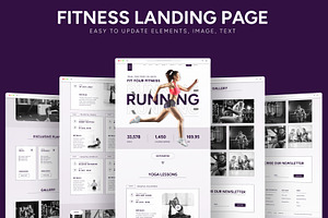 Fitness Landing Page Template, an UI Kit Template by CreativeShaper