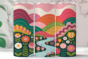 Colorful Folk Art Tumbler, a Background Photo by LamanAzalea