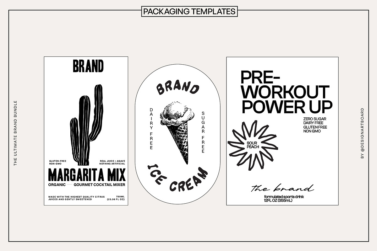 300+ Super Pack Brand Kit Vol 1-4, a Branding & Logo Template by @designartboard (Photo 17 of 41)