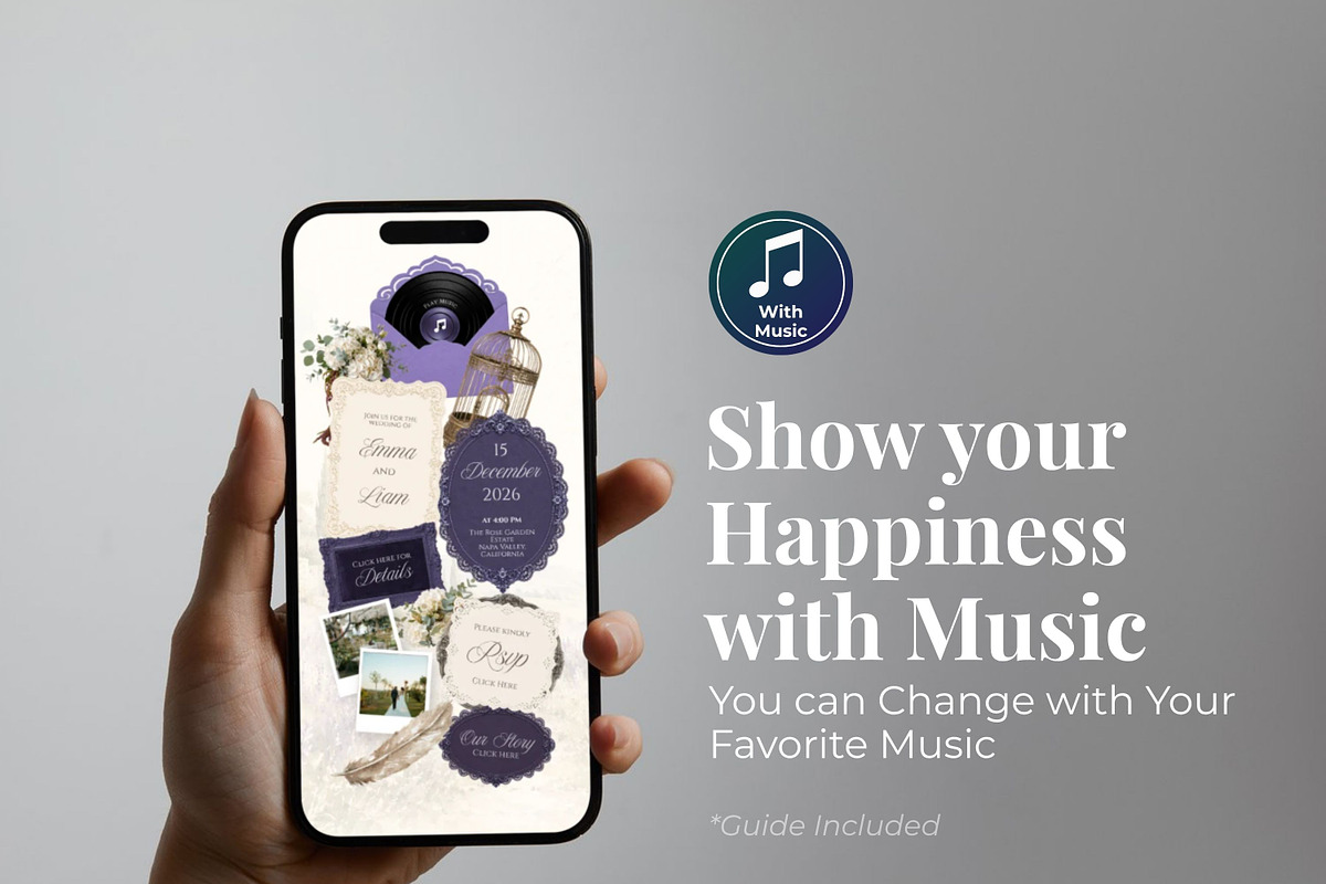 Lavender Wedding Website Invitation, a Landing Page Template by Everyday Perfection (Photo 7 of 12)