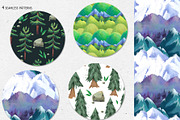 Watercolor mountains summer clipart, an Object Graphic by Belusuab (Thumbnail 5 of 7)