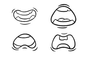 Cartoon Mouths Set 1 Procreate Brush