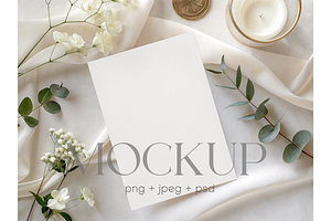 Minimal Botanical Invitation Mockup, a Mockup by MockupWizard