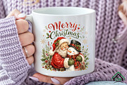 Merry Christmas Santa Snowman PNG, a Seasonal Illustration by Craft Nest (Thumbnail 6 of 6)