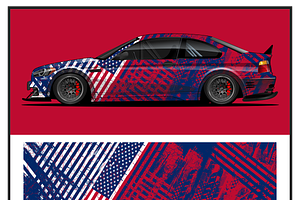 Dynamic Racing Car Wrap Design