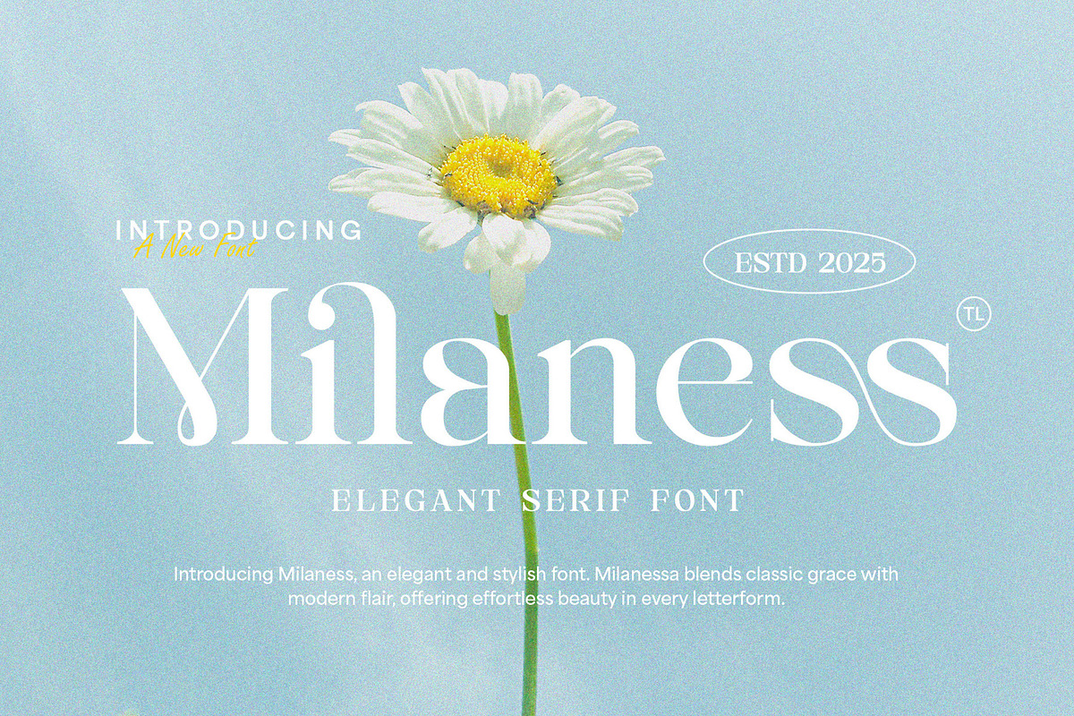 Milaness - Elegant Serif Font, a Serif Font by Almeera Std (Photo 1 of 7)