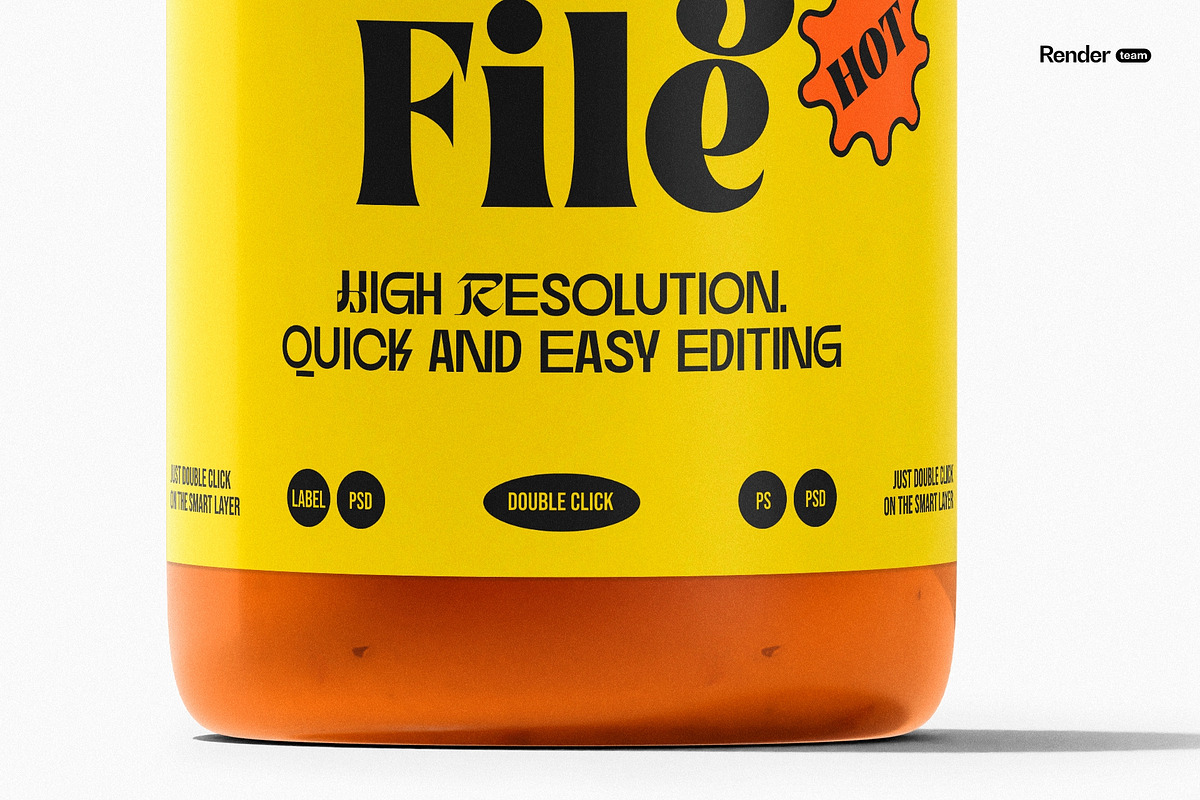 Sauce Bottle Mockup Set, a Packaging Mockup by Renderteam (Photo 8 of 12)