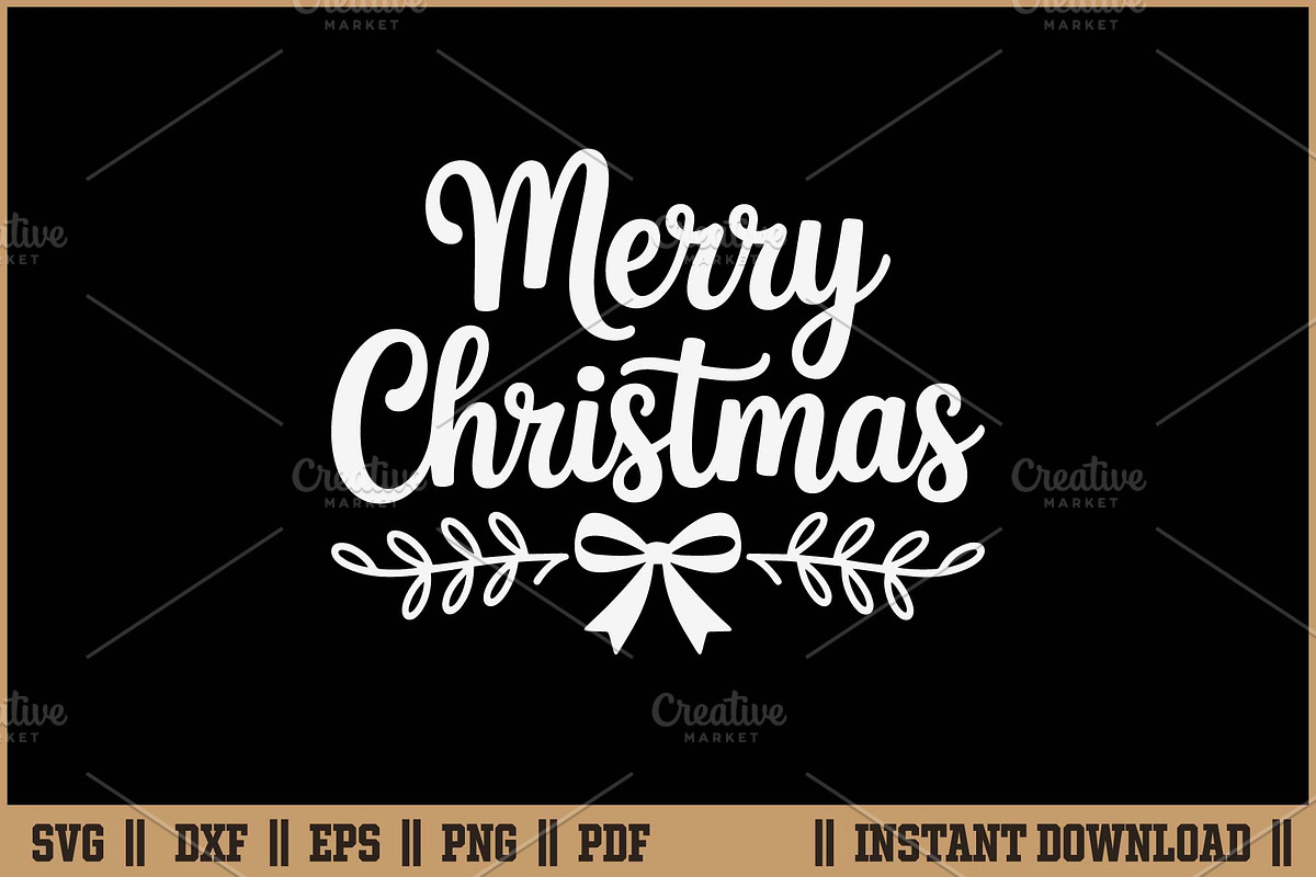 Merry Christmas Holiday Quote SVG, a Seasonal Illustration by Handy Arts Studio (Photo 1 of 3)