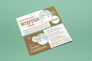 White Modern Winter Voucher