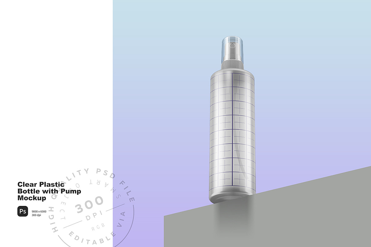 Clear Bottle with Pump Mockup, a Packaging Mockup by Reformer Mockup (Photo 5 of 6)