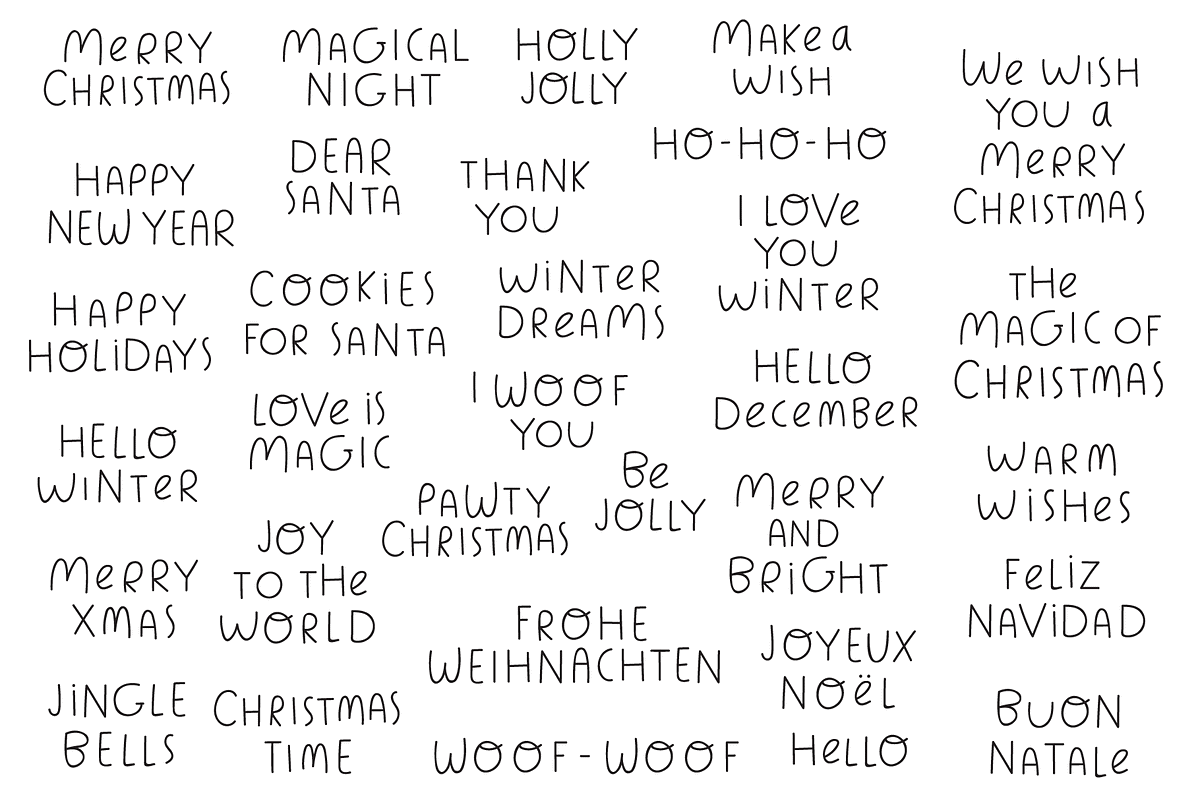 Christmas woof. Cute dogs collection, an Animal Illustration by cutelevindesign (Photo 13 of 16)