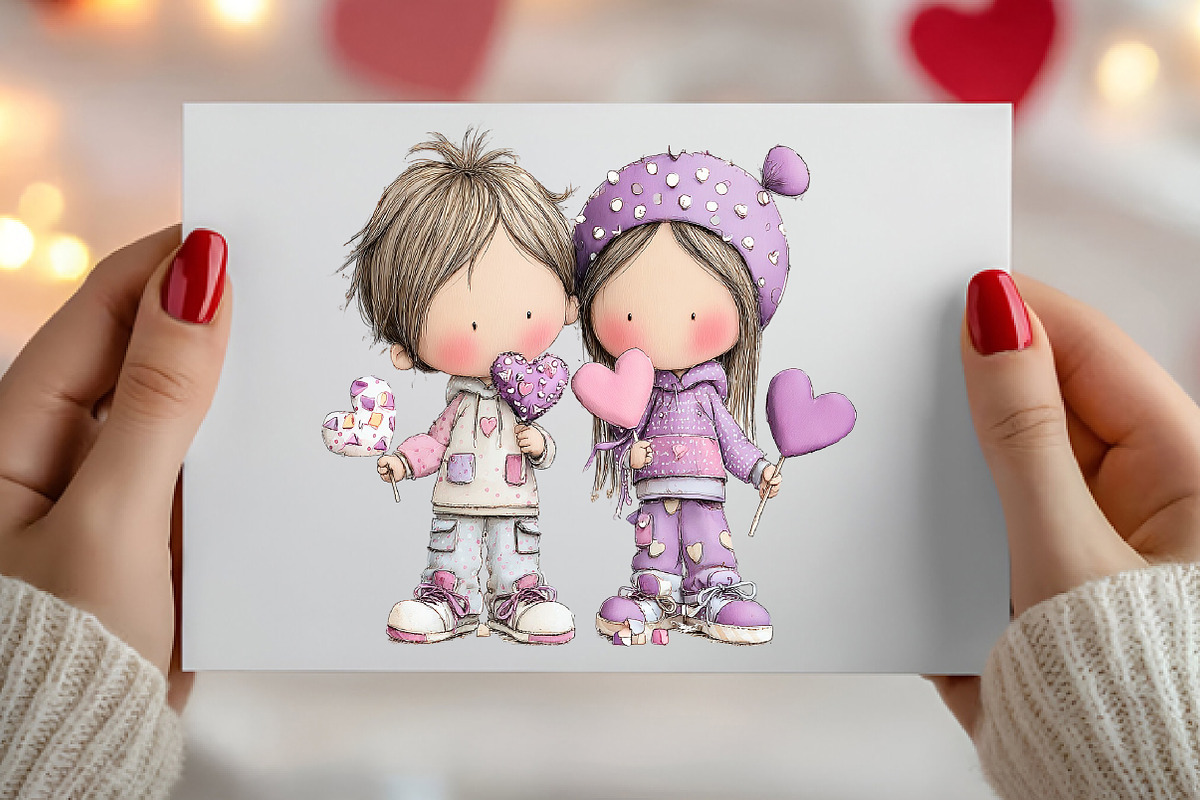 Quirky Valentine Couple Clipart, an Illustration by Canvas Craft (Photo 6 of 6)