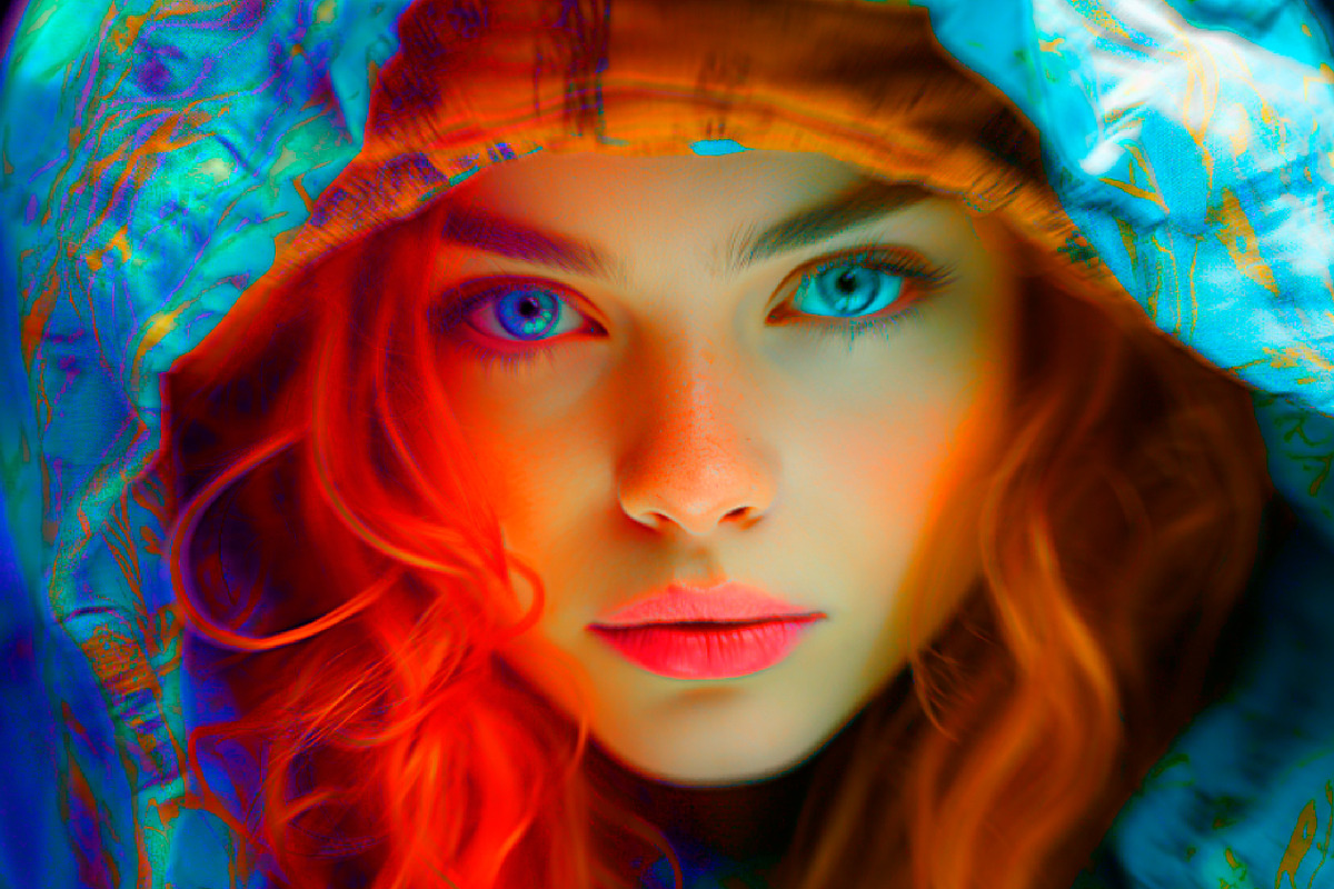 Neon Glitch Photo Effect, a Brushes & More by studiogstock