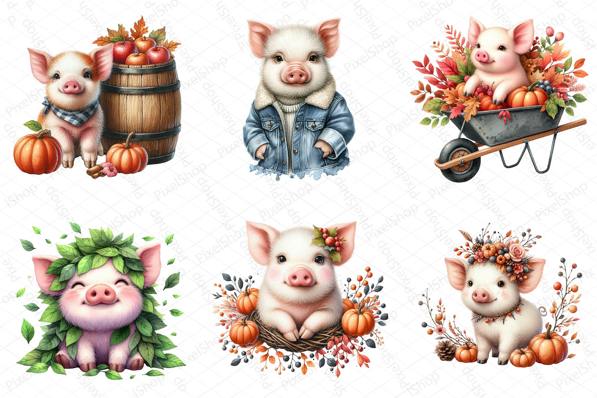 Watercolor Autumn Squirrel Clipart, an Illustration by DreamPrint404 (Photo 2 of 6)