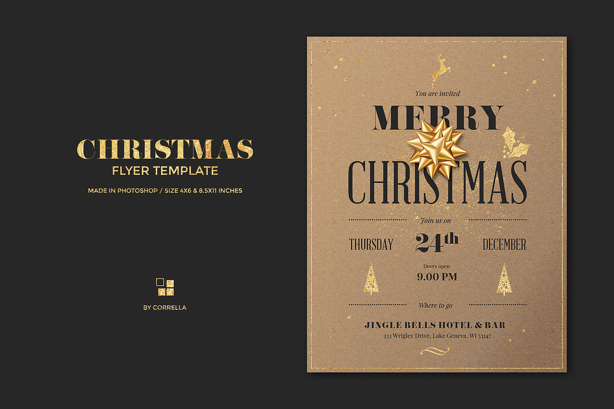 Christmas Flyer / Invitation, a Flyer Template by Corrella Design (Photo 2 of 3)