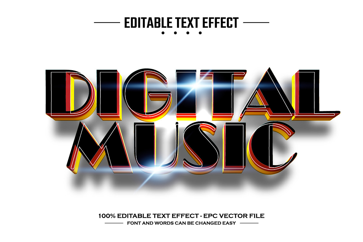 Digital music editable text effect, a Layer Style Add-On by nicemorning