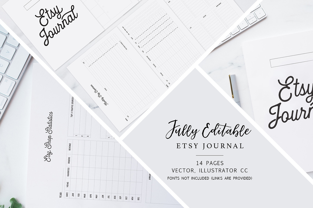 Fully Editable Etsy Journal, a Stationery Template by Cuppakeri (Photo 1 of 7)