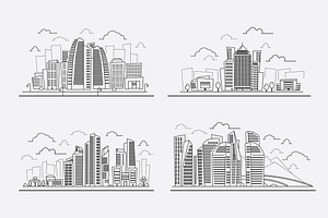 Line Drawing Skyscrapers