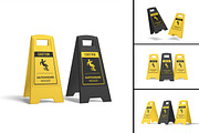 Caution Board Mockups, an Advertising Mockup by AndikaGraphic (Thumbnail 1 of 6)