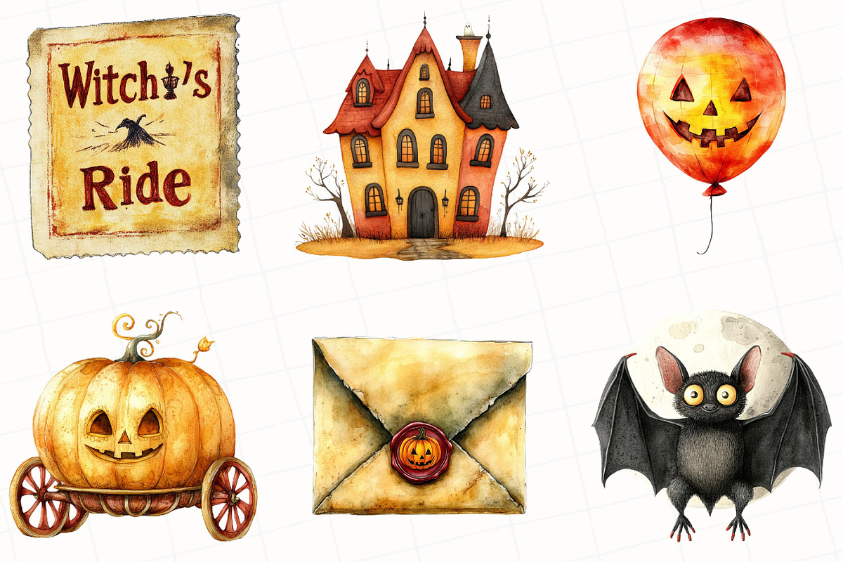 Halloween Sublimation Clipart, an Illustration by OK Design (Photo 3 of 5)