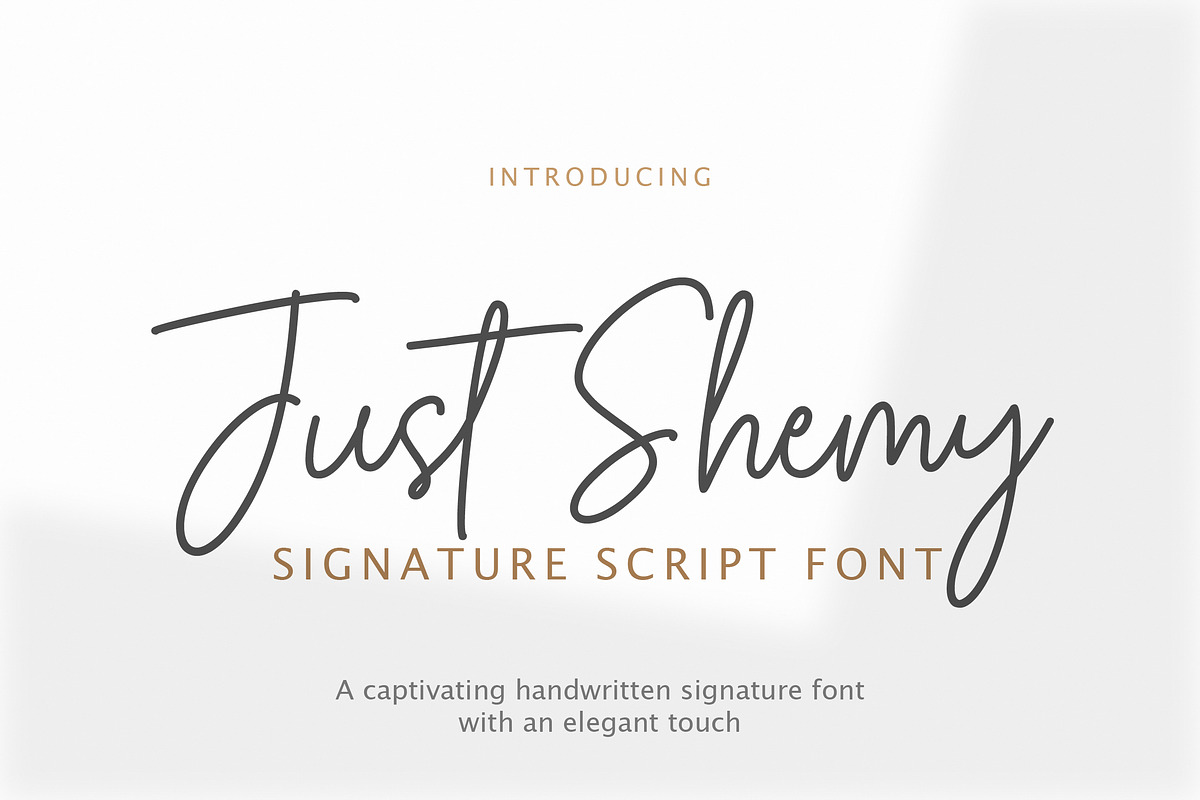 Just Shemy Signature Script Font, a Script Font by Typebae (Photo 1 of 7)