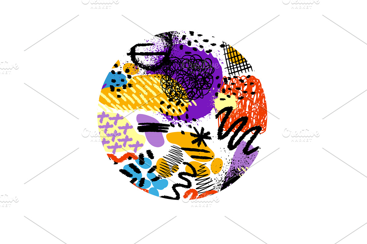 Abstract circle made of colored, an Object Illustration by Nenahliadava Design