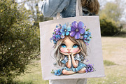 Whimsical Spring Girl Clipart, a Seasonal Illustration by Canvas Craft (Thumbnail 5 of 7)