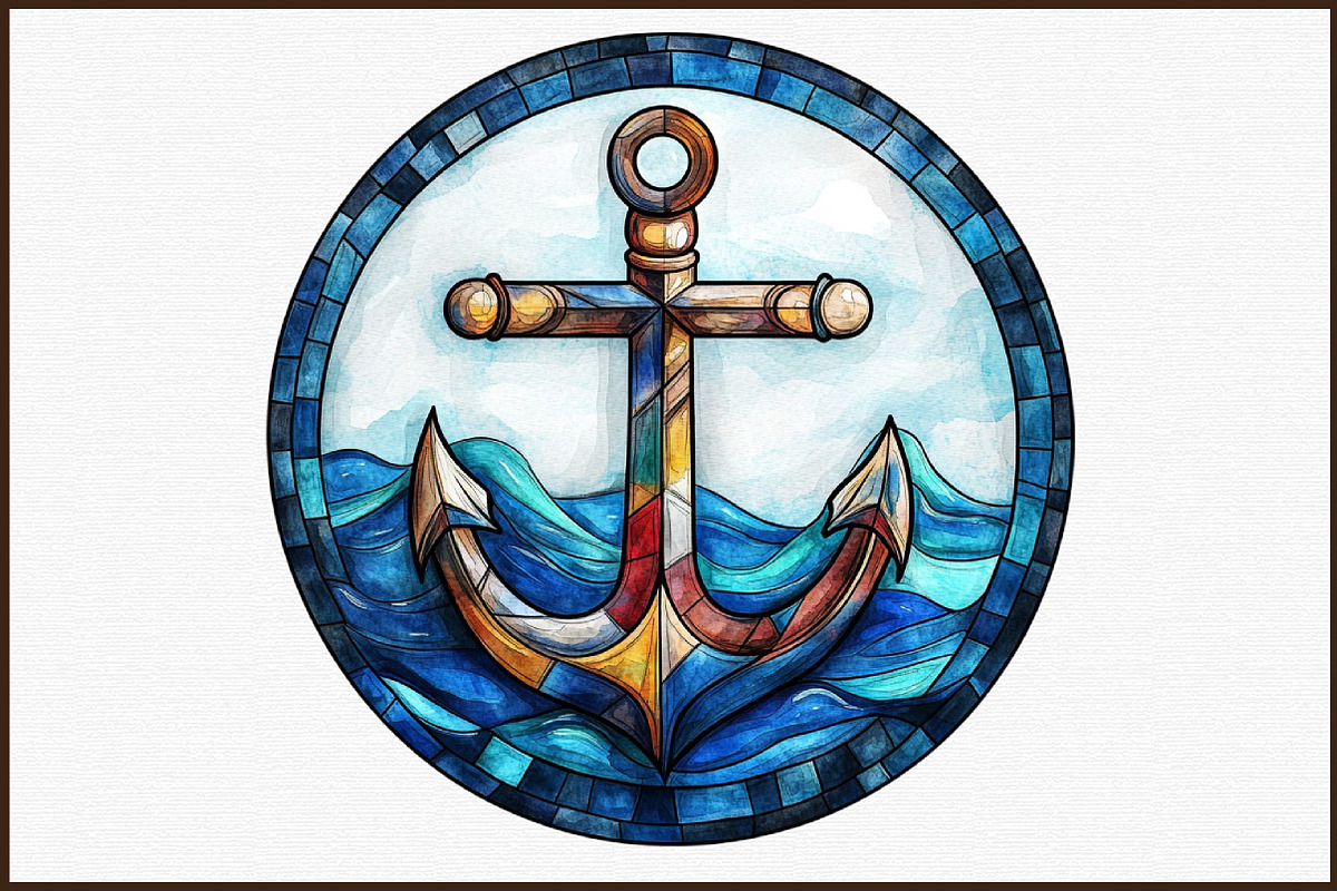 Stained Glass Nautical Symbols Clipa, an Illustration by Sublimation Artist (Photo 4 of 6)