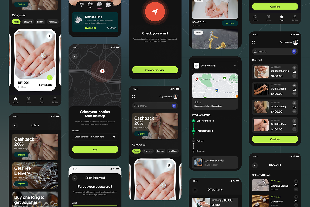 Filllo - Jewellery Shop App UI Kit, an UI Kit Template by floxui (Photo 4 of 8)