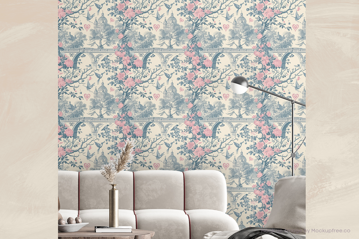 Valentine Toile Seamless pattern, a Pattern Graphic by STUDIO CHOTI (Photo 6 of 8)