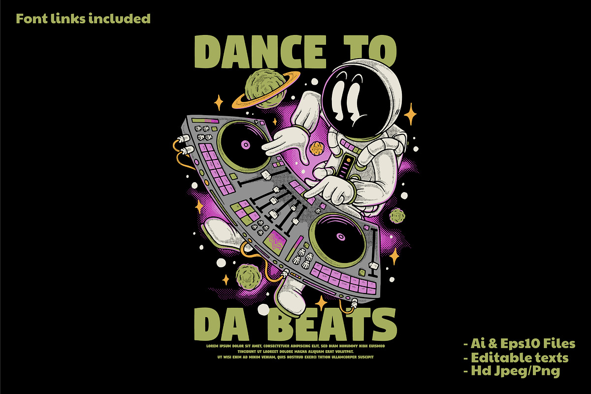 disk jockey astronaut in space, a Branding & Logo Template by Judsart (Photo 1 of 3)