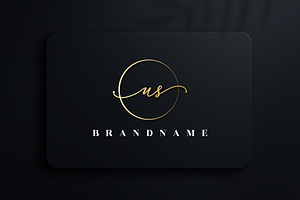 Letter US Handwritten Signature Logo