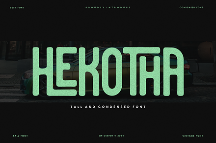 Hekotha - Tall & Condensed Font, a Sans Serif Font by QR Design Studio