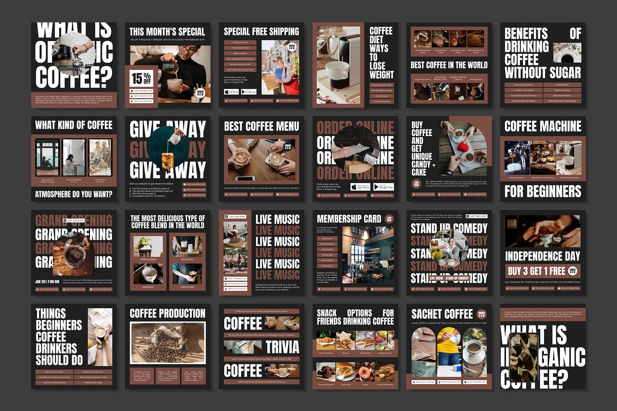 Coffee Black Template, a Social Media Template by Kalubuak (Photo 3 of 10)