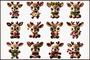 Christmas Crochet Reindeer Clipart, an Illustration by Sublimation Artist (Thumbnail 3 of 6)