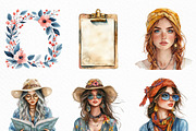 Watercolor Boho Planner Clipart, an Illustration by Craft Nest (Thumbnail 4 of 6)