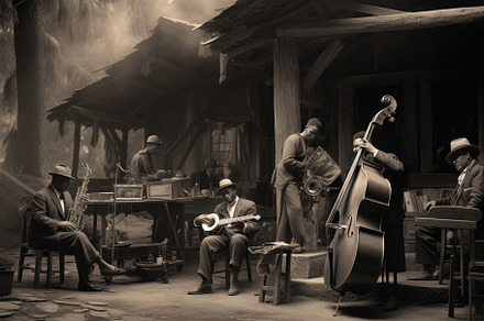 Group of jazz musicians perform in a, a Photo by Iftikhar Alam
