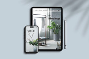 Smartphone and Tablet Mockup, an iPad Mockup by Artlogs x Modaldesain (Thumbnail 1 of 4)
