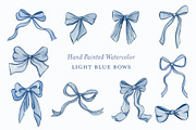 Watercolor Illustration Blue Bows, a Decorative Illustration by Lavender And Sea (Thumbnail 1 of 4)