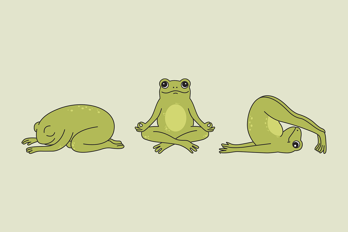Yoga Frogs - Vector collection, an Animal Illustration by Alina Sh (Photo 9 of 9)