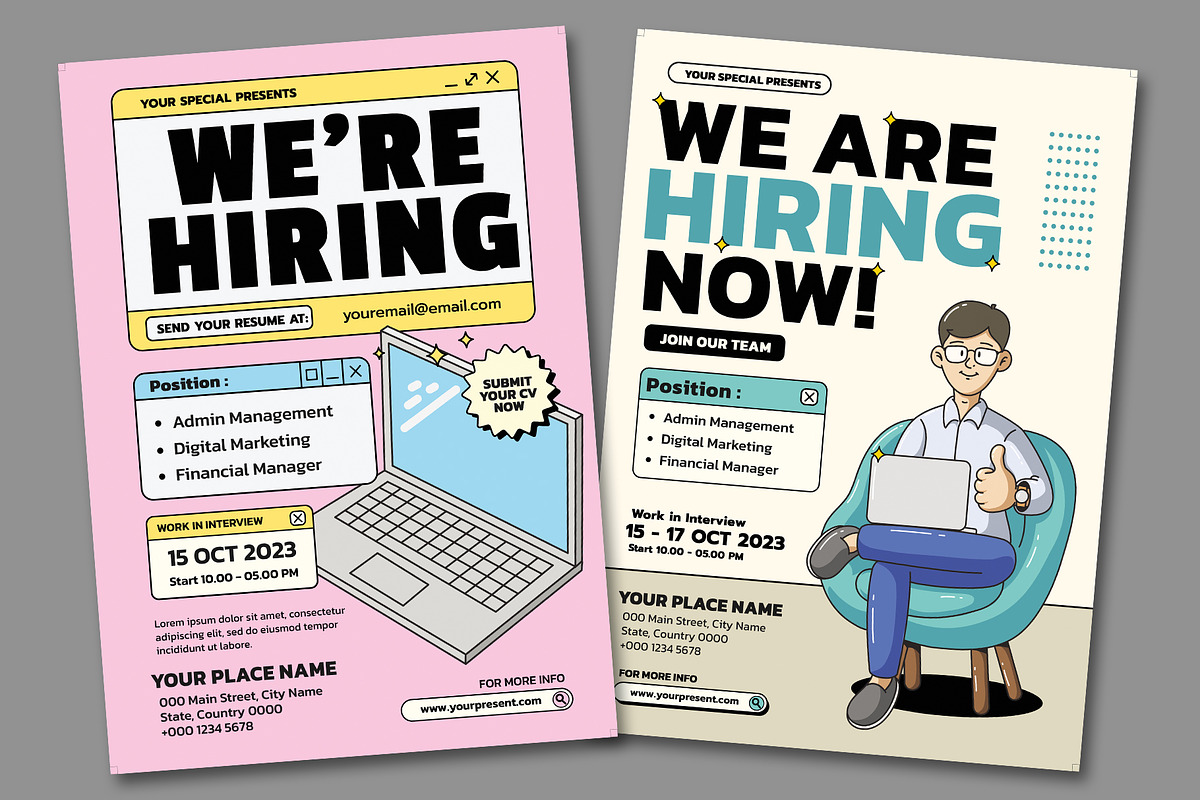 We're Hiring Flyer (16 Assets), a Flyer Template by Graptail (Photo 5 of 12)