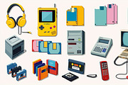 24 PNG 90s Retro Tech Icons Pack, a Background Graphic by adenpinkstore (Thumbnail 6 of 6)