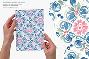 blue floral tile seamless pattern, a Pattern Graphic by Pink Studio Art (Thumbnail 4 of 4)