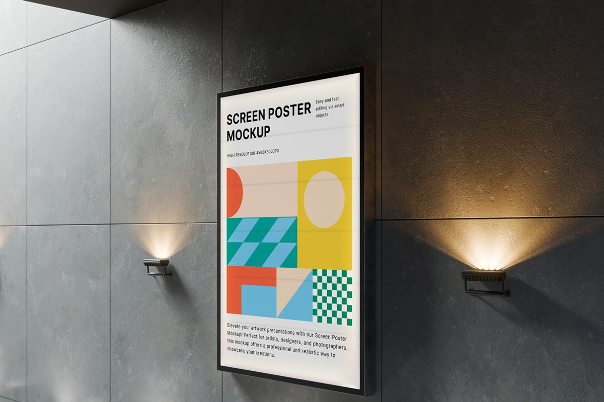 Screen Poster Mockup, an Advertising Mockup by Momogi (Photo 4 of 5)