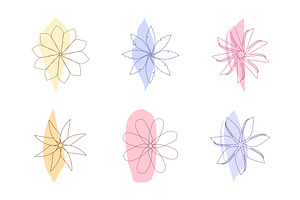 Abstract floral shapes with, an Illustration by okskukuruza