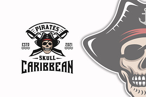 Pirates skull mascot logo design, a Branding & Logo Template by Agung_cs