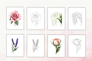 Blush & Bloom Spring Coloring Pages, a Decorative Illustration by Daffodil Dream Studio (Thumbnail 2 of 9)